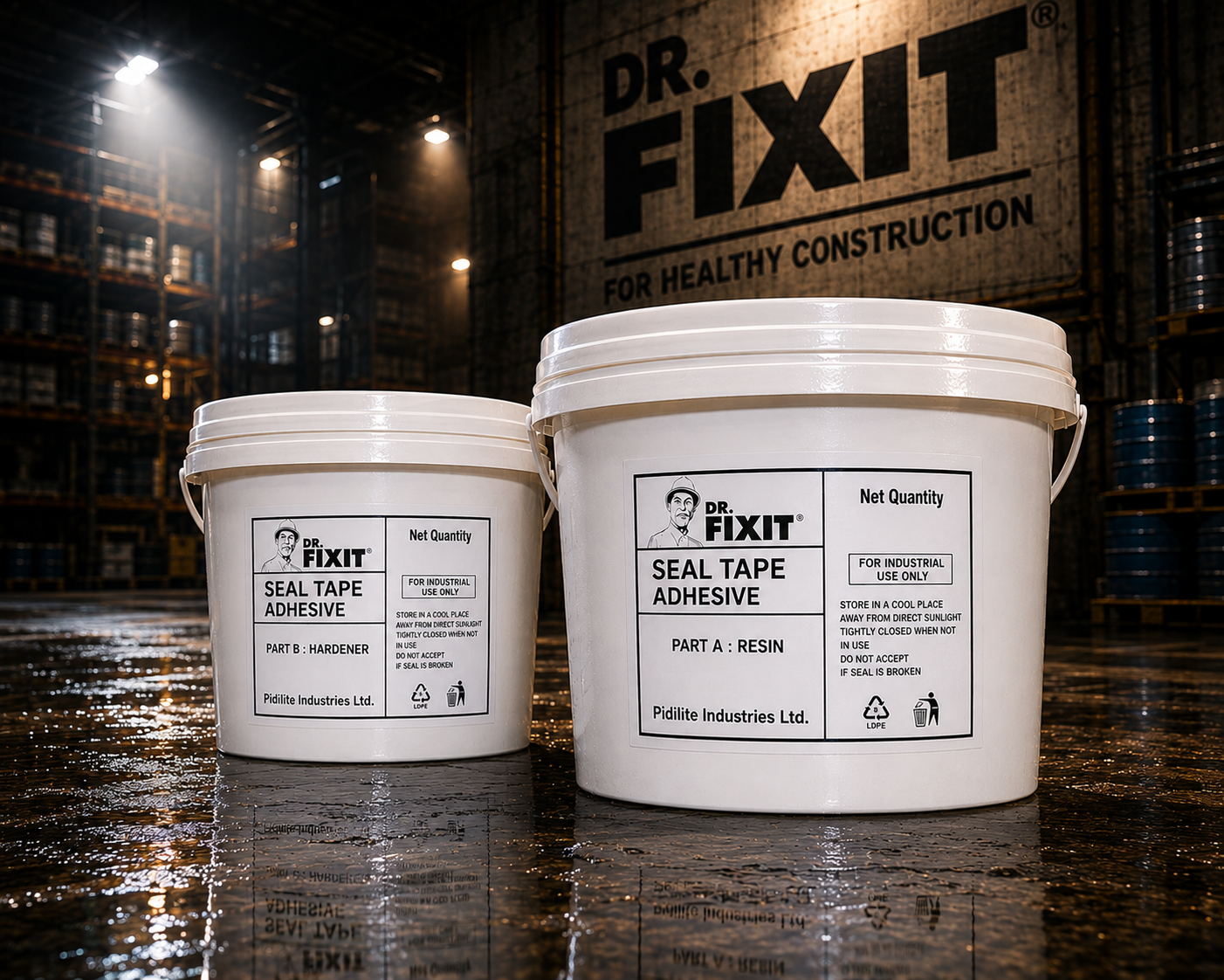 Dr Fixit Tape Adhesive product packaging — waterproofing membrane tape bonding adhesive Dr Fixit Waterproofing Solutions India
