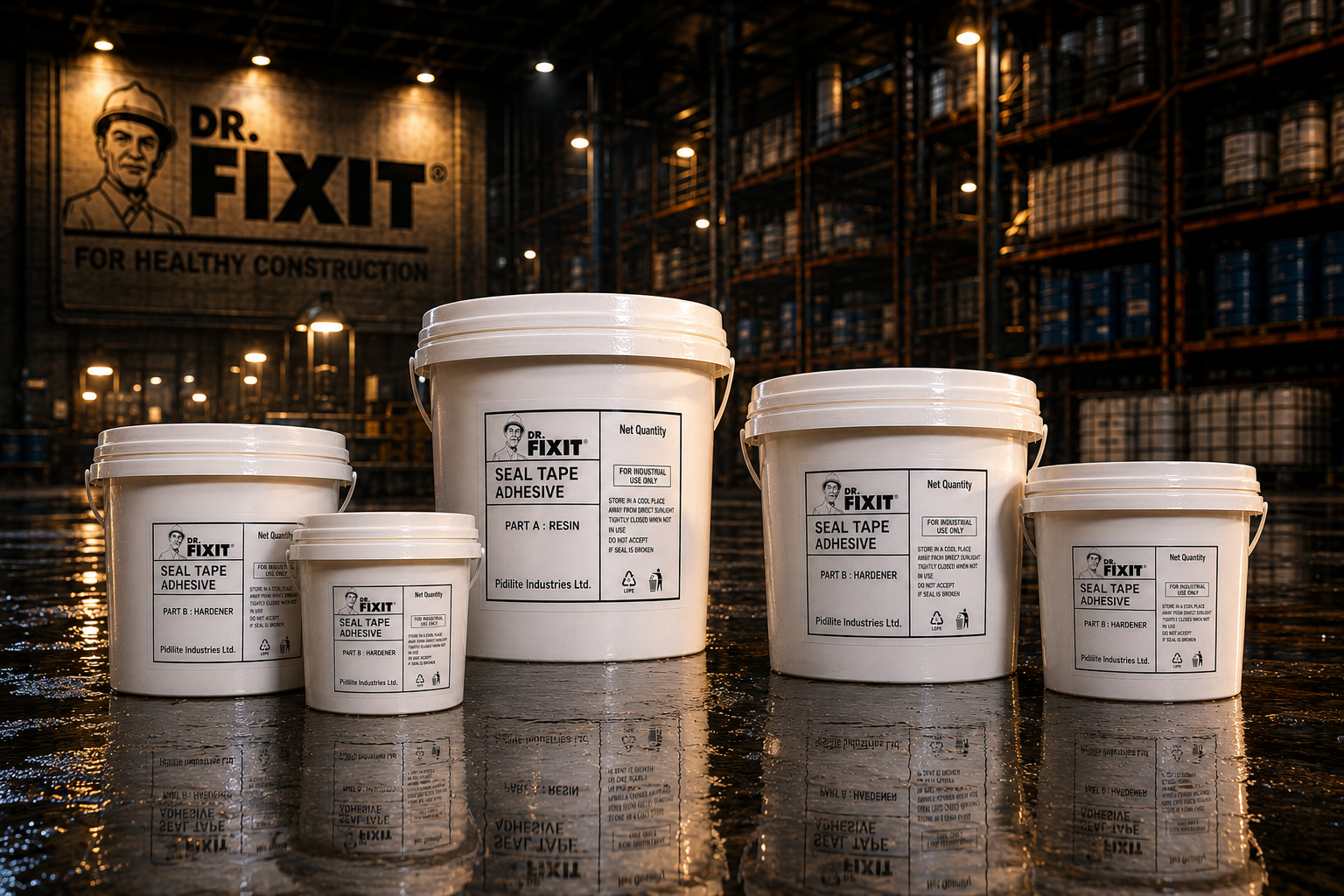 Dr Fixit Tape Adhesive waterproofing solution — bonding adhesive for waterproofing tapes membranes joint sealing roof terrace India
