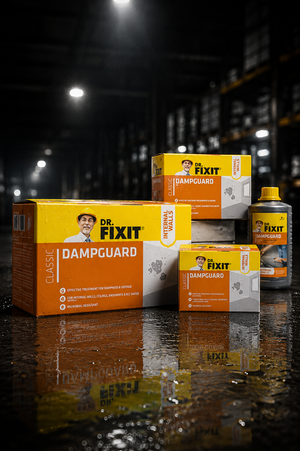 Dr Fixit Dampguard Classic white epoxy coating product tub — wall seepage treatment internal dampness waterproofing Dr Fixit India
