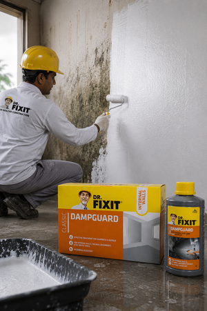 Dr Fixit Dampguard Classic applied inside RCC water tank — CFTRI certified food-grade epoxy waterproofing coating Dr Fixit India
