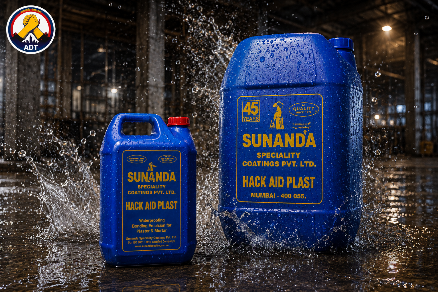 Hack Aid Plast product packaging — polymer bonding agent eliminates hacking for concrete plastering Sunanda Speciality Coatings India
