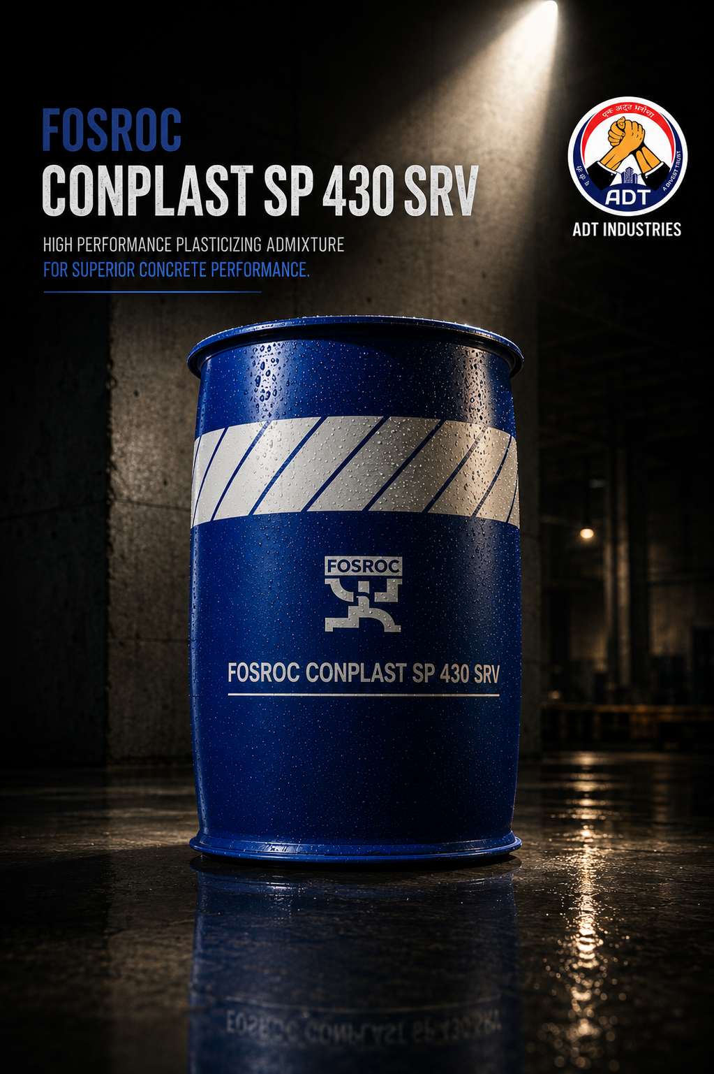 Fosroc Conplast SP430 SRV ready-mix concrete application — SNF slump retention admixture long transit structural pour India
