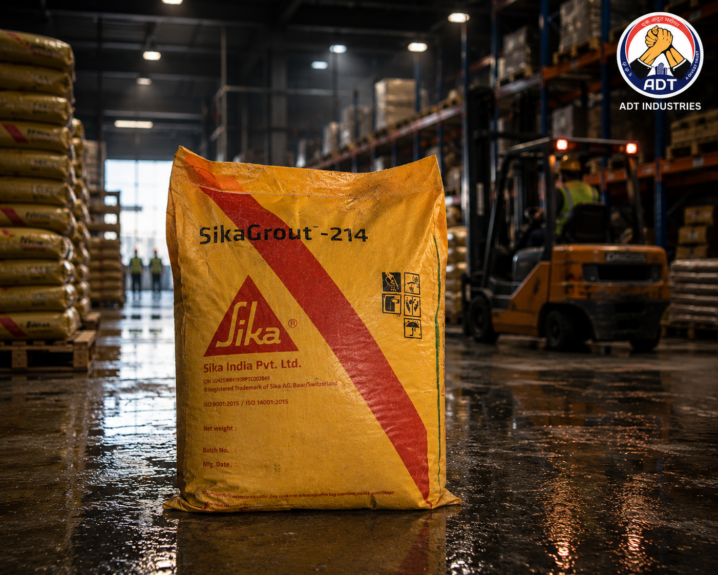Sikagrout 214 product packaging — non-shrink cement grout for structural grouting applications Sika India
