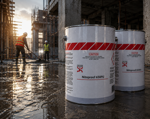 Fosroc Nitoproof 650 PU polyurethane waterproof coating for roof, terrace and wall seepage


