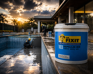 Dr. Fixit Repellin WR — advanced water repellent surface treatment that prevents moisture absorption, efflorescence and algae growth on masonry




