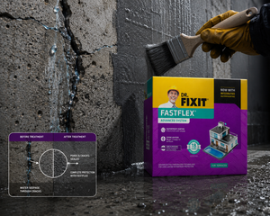 Fastflex Ultra by Dr. Fixit — upgraded cementitious waterproofing coating with superior crack-bridging and flexibility for demanding applications




