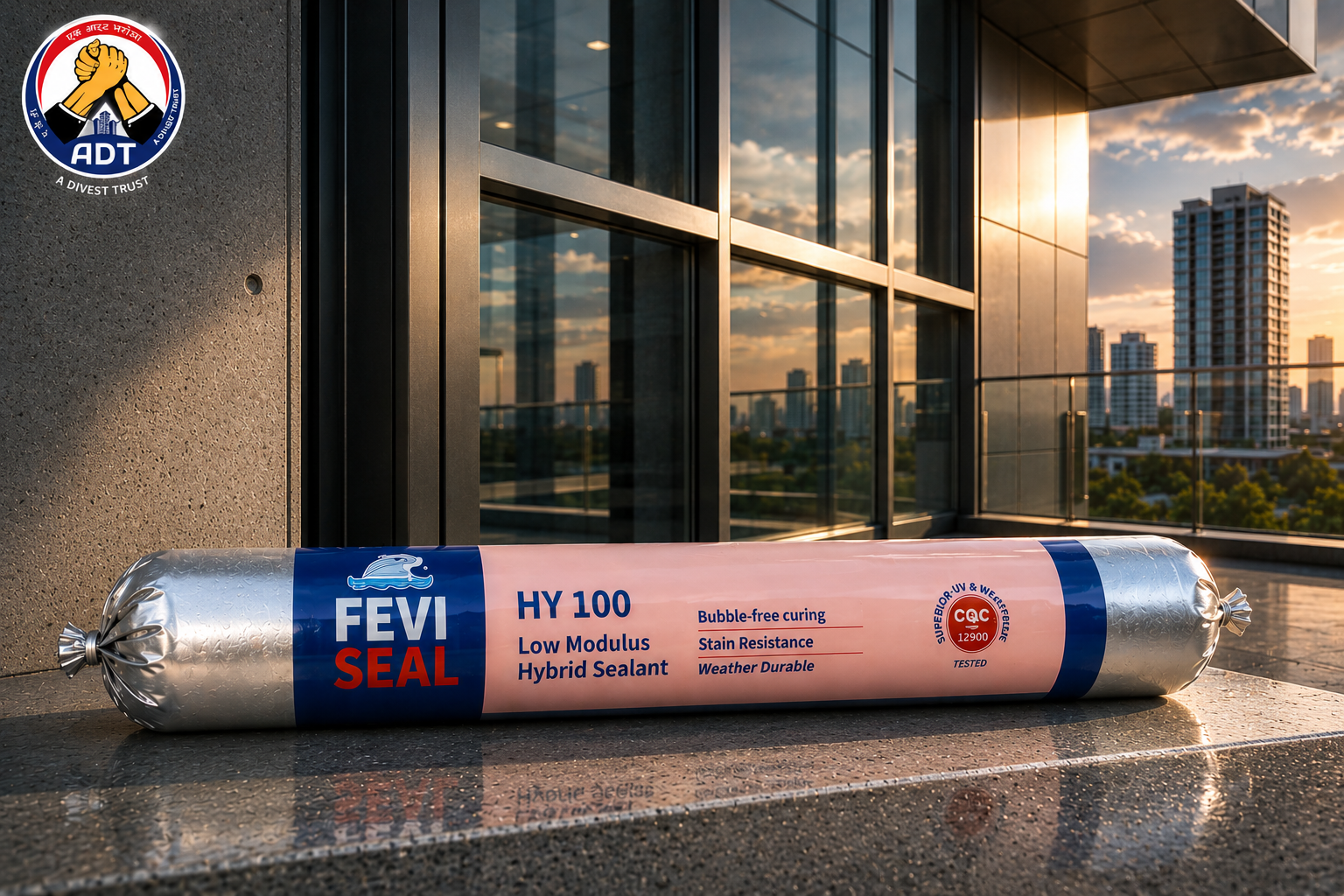 Dr. Fixit Feviseal HY 100 applied in expansion joint — flexible hybrid polymer sealant movement joint India
