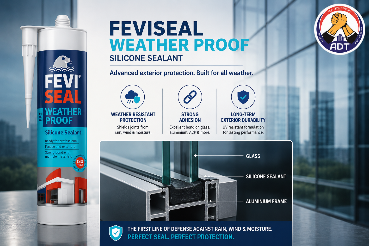Dr. Fixit Feviseal Weatherproof Pro neutral-cure silicone sealant from Dr. Fixit India