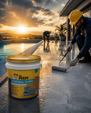 Dr. Fixit Roofseal Ultra — highest performance waterproof roof coating by Pidilite trusted by waterproofing contractors across India
