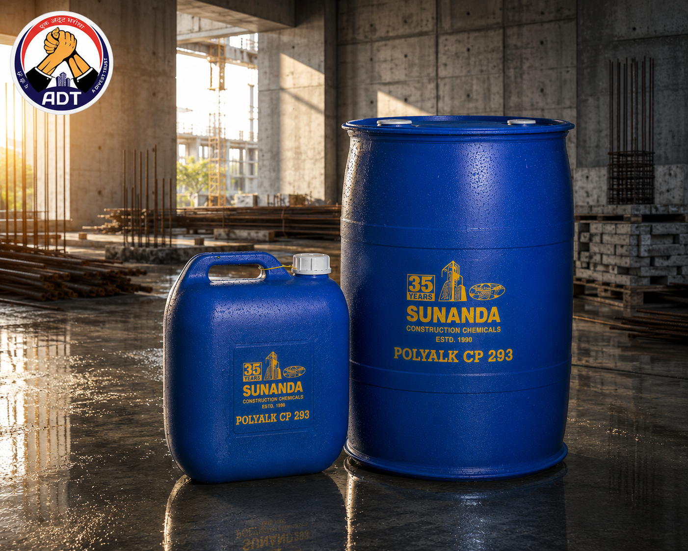 Polyalk CP 293 product close up — corrosion protection admixture specifications Sunanda Speciality Coatings India
