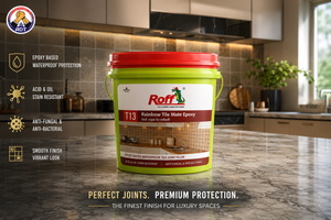 Roff Rainbow Tile Mate Epoxy grout giving a uniform colour between tiles