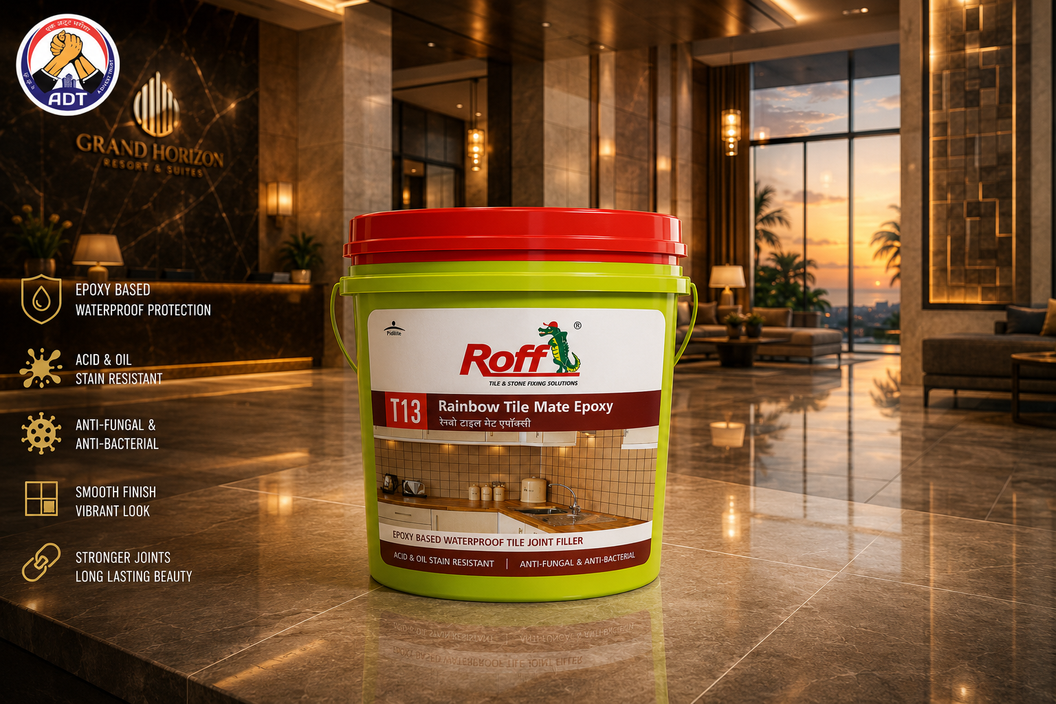 Roff Rainbow Tile Mate Epoxy grout pack from Roff India
