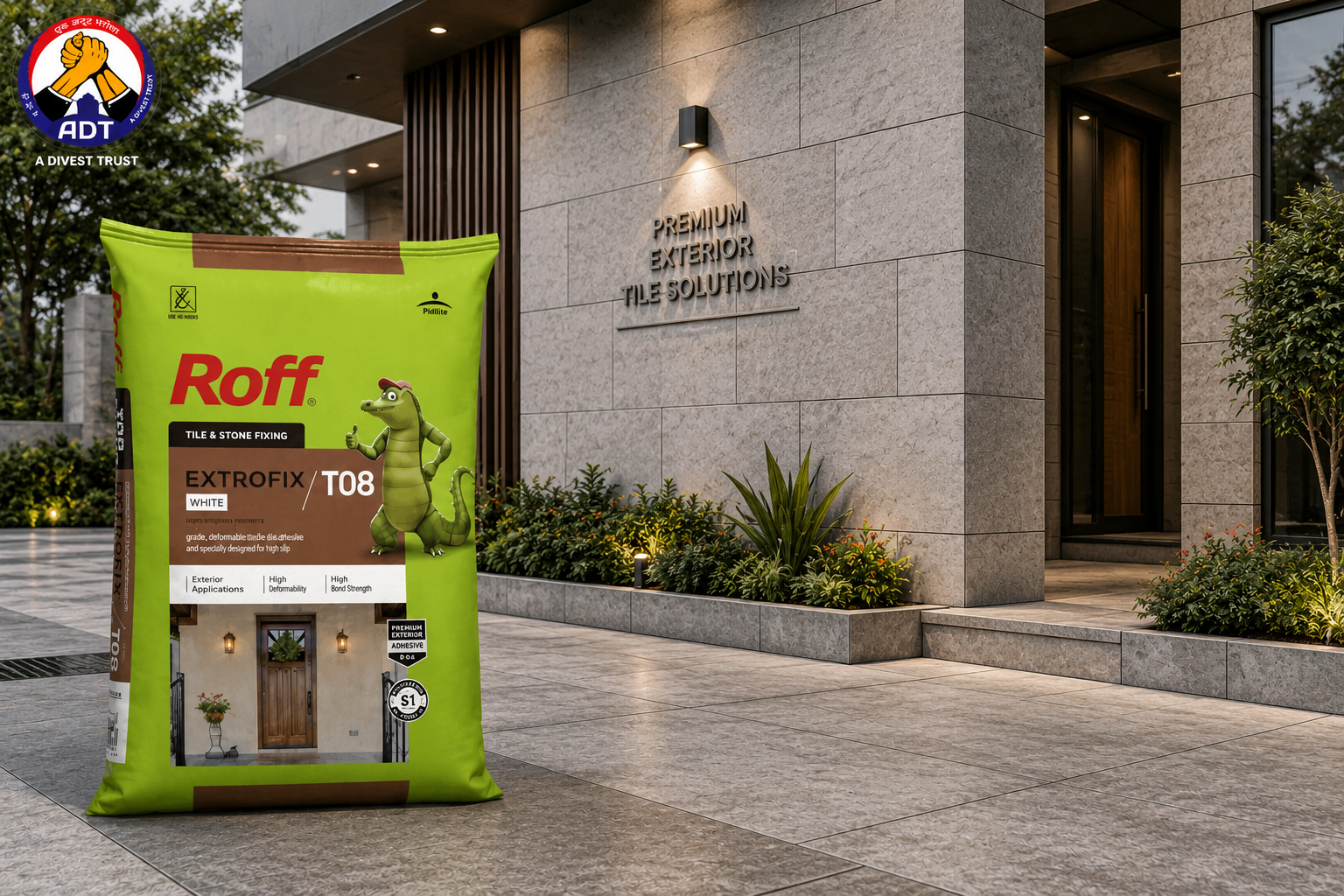 Roff T08 Extrofix white high-strength adhesive for exterior cladding