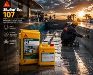 Sikatop®-107 Seal IN — tough impermeable waterproof membrane with excellent adhesion on horizontal and vertical cementitious substrates




