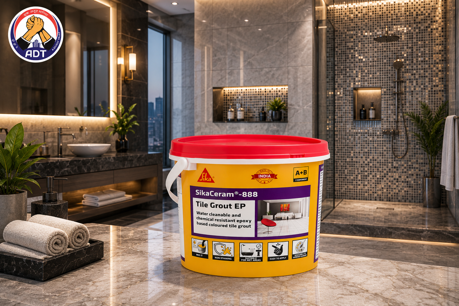 Sika Ceram-888 Tile Grout EP water-dispersed epoxy grout and tile adhesive