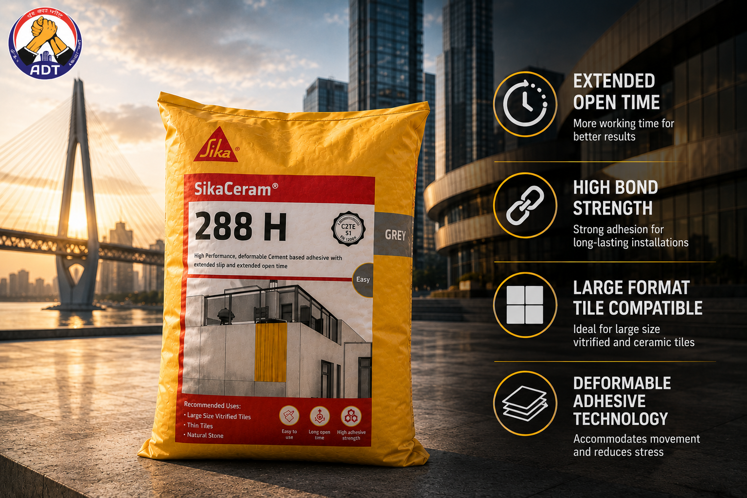 Sikaceram-288 H deformable tile adhesive bag from Sika India