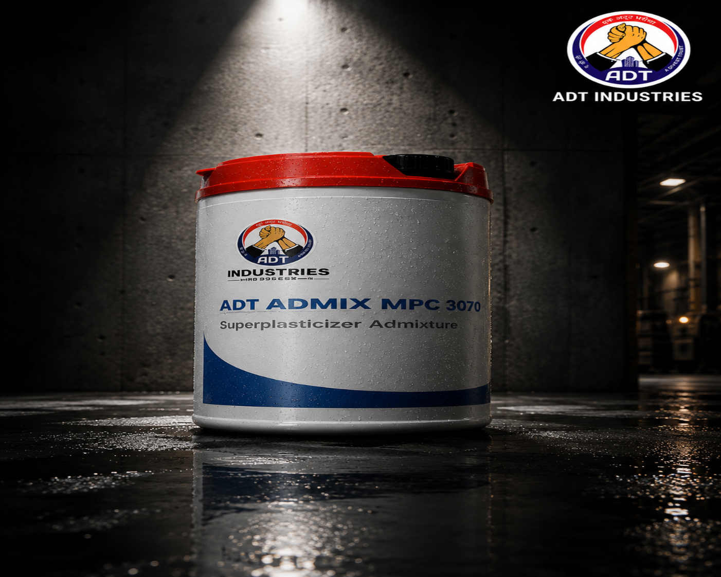 ADT Admix MPC 3070 concrete admixture dosing — mid PC superplasticizer for M30 M35 M40 structural concrete India
