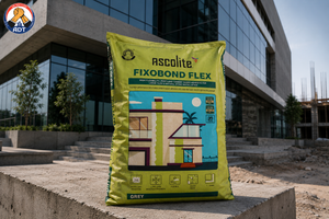 Ascolite Fixobond Flex flexible adhesive holding natural stone on a facade