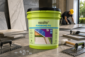 Ascolite Fixobond PU resin adhesive bonding stone on a flexible surface