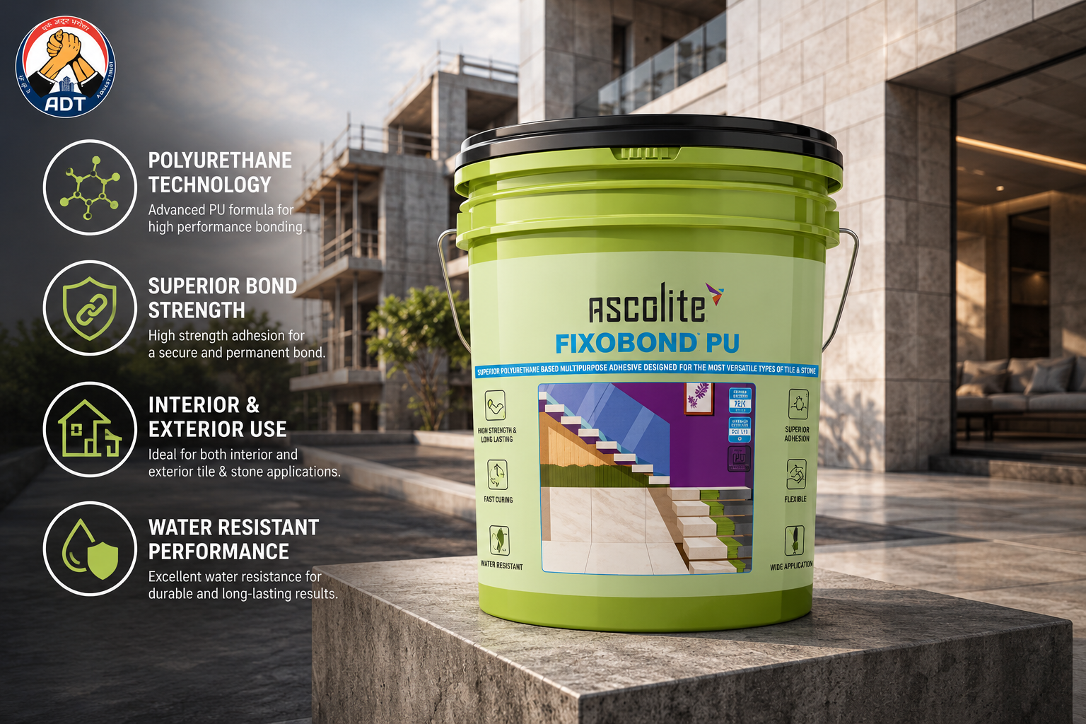 Ascolite Fixobond PU high-strength resin adhesive for stone and tile