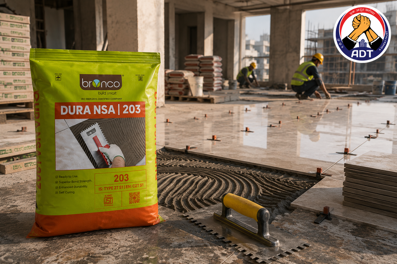 Bronco Dura NSA water resistant non-skid adhesive for floors and walls