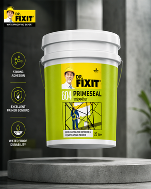 Dr. Fixit 604 Primeseal — water-based acrylic emulsion primer by Pidilite for sealing porous masonry surfaces before waterproof topcoats





