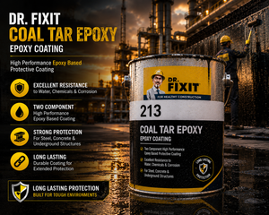 Dr Fixit Coal Tar Epoxy two-component protective coating product — epoxy tar coating for concrete water tank underground structures India