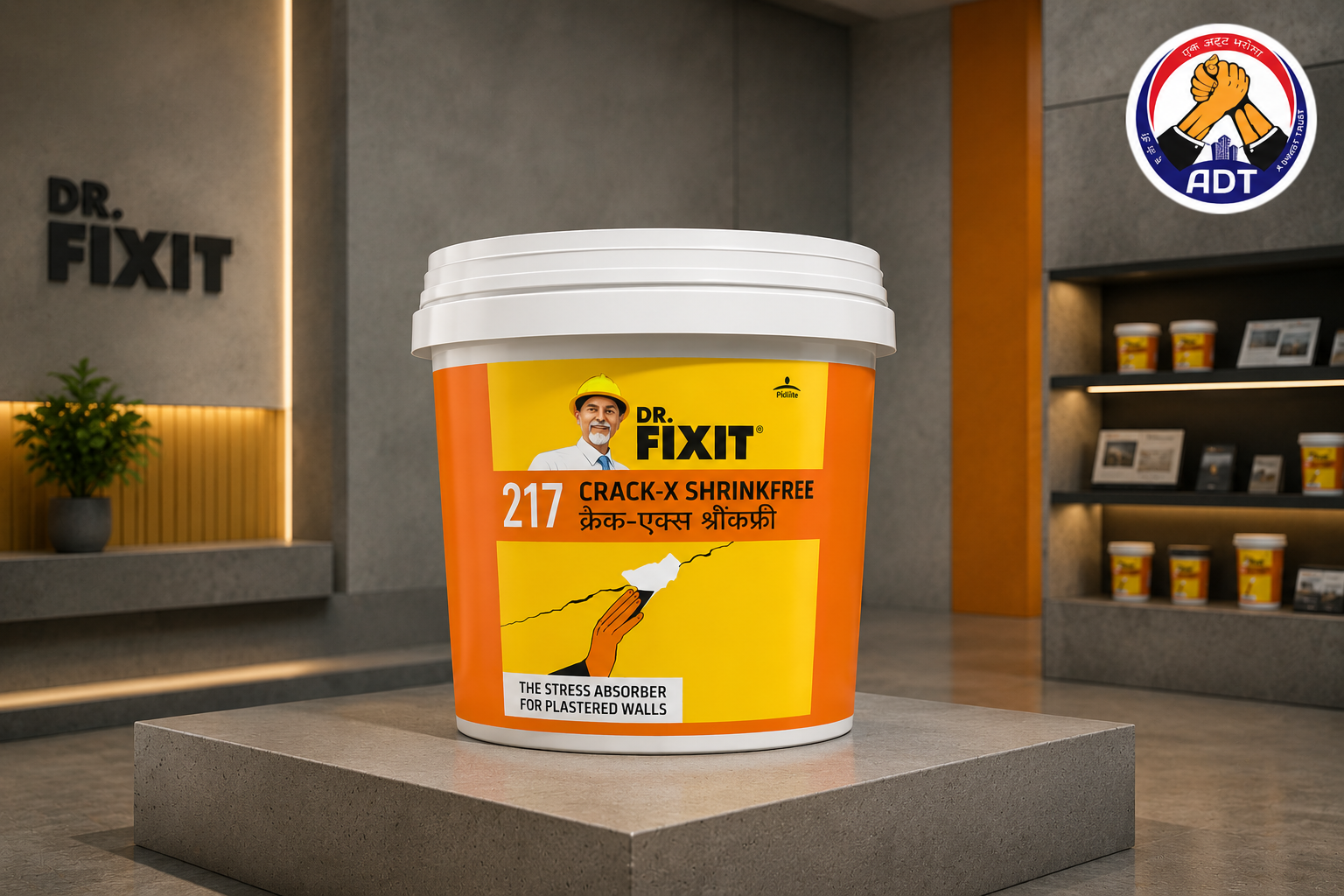 DR. FIXIT CRACK-X SHRINKFREE product close-up — zero-shrink crack filler paste wall concrete crack repair specifications India
