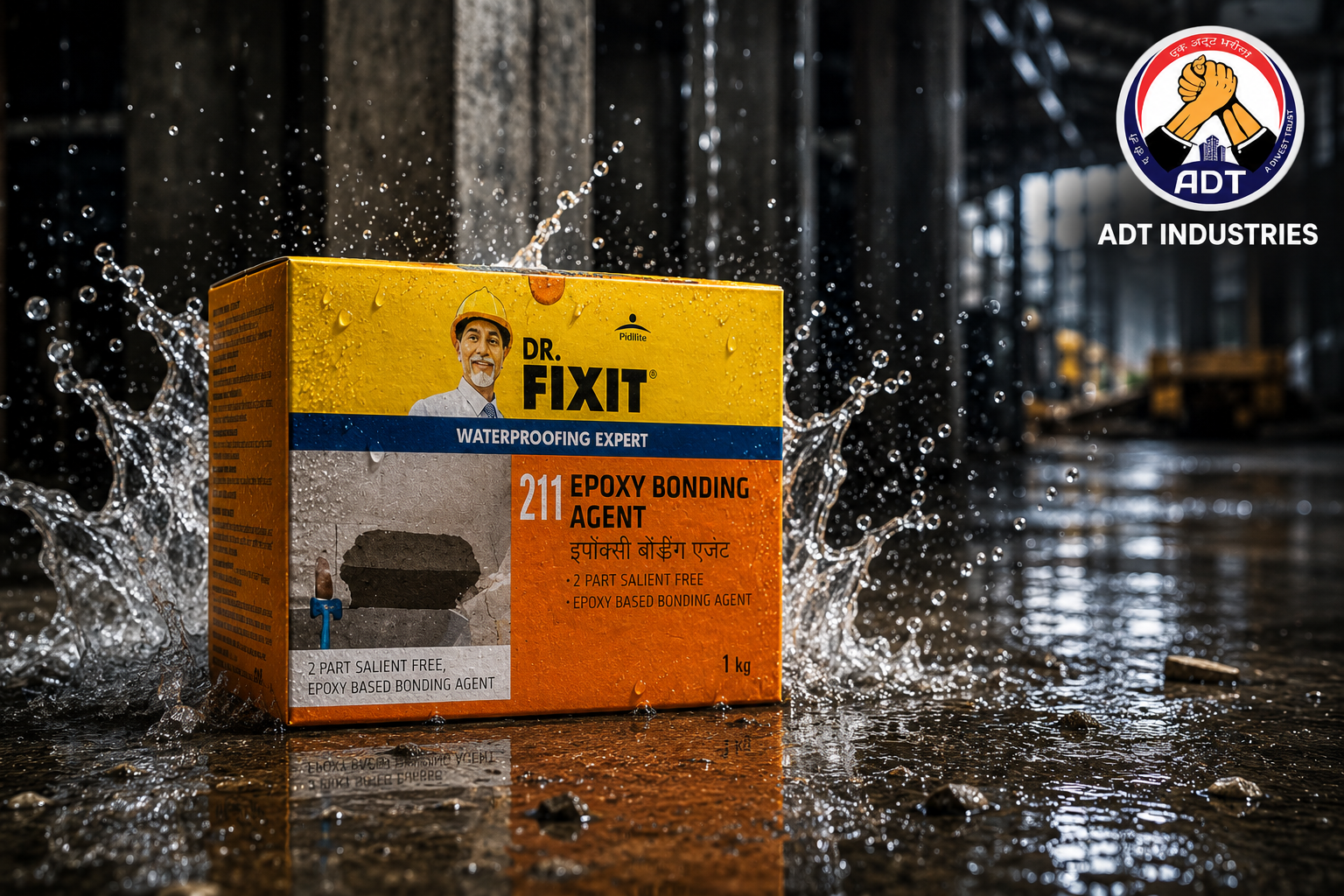 Dr Fixit Epoxy Bonding Agent applied on concrete repair surface — high strength epoxy bond for structural crack repair India
