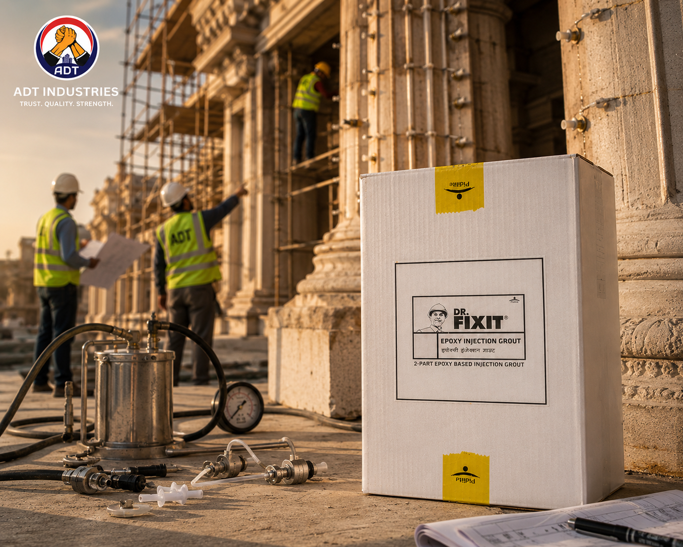 Dr. Fixit Epoxy Injection Grout construction chemical — epoxy injection grout structural concrete crack repair restoration India