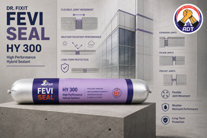 Dr. Fixit Feviseal HY 300 firm hybrid sealant tooled into a movement joint
