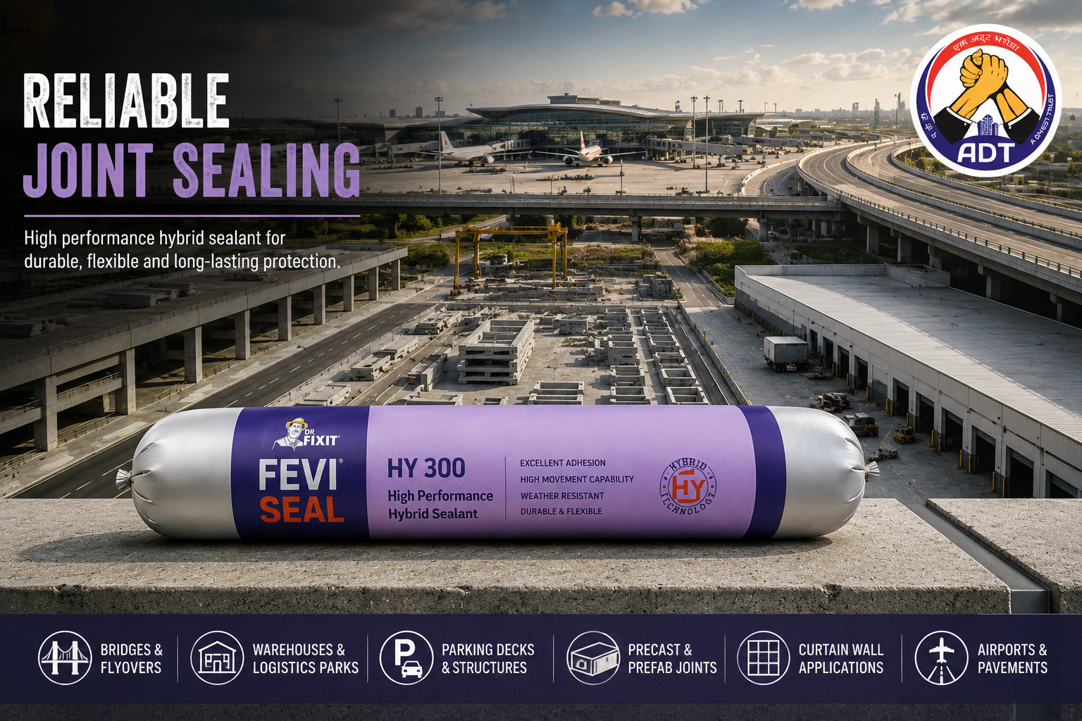 Dr. Fixit Feviseal HY 300 isocyanate free high modulus sealant for concrete elements