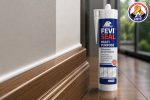 Dr. Fixit Feviseal Multi Purpose filling a gap behind a wash basin
