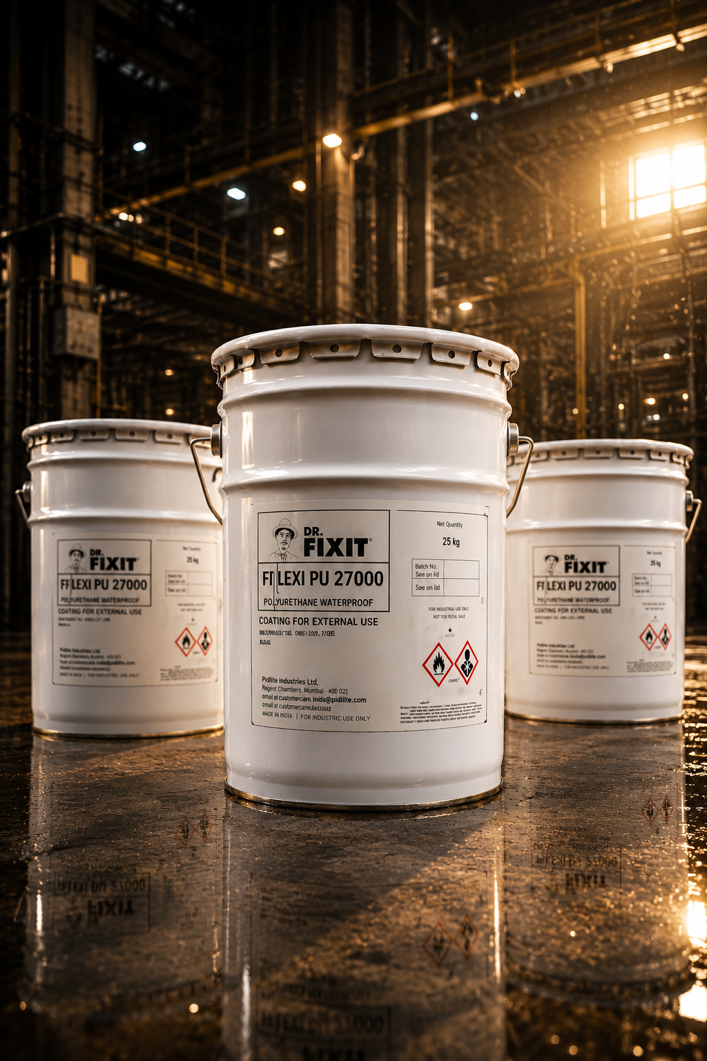 DR FIXIT FLEXI PU 270(I) liquid waterproofing roof solution — flexible PU coating for terrace wall and roof waterproofing India
