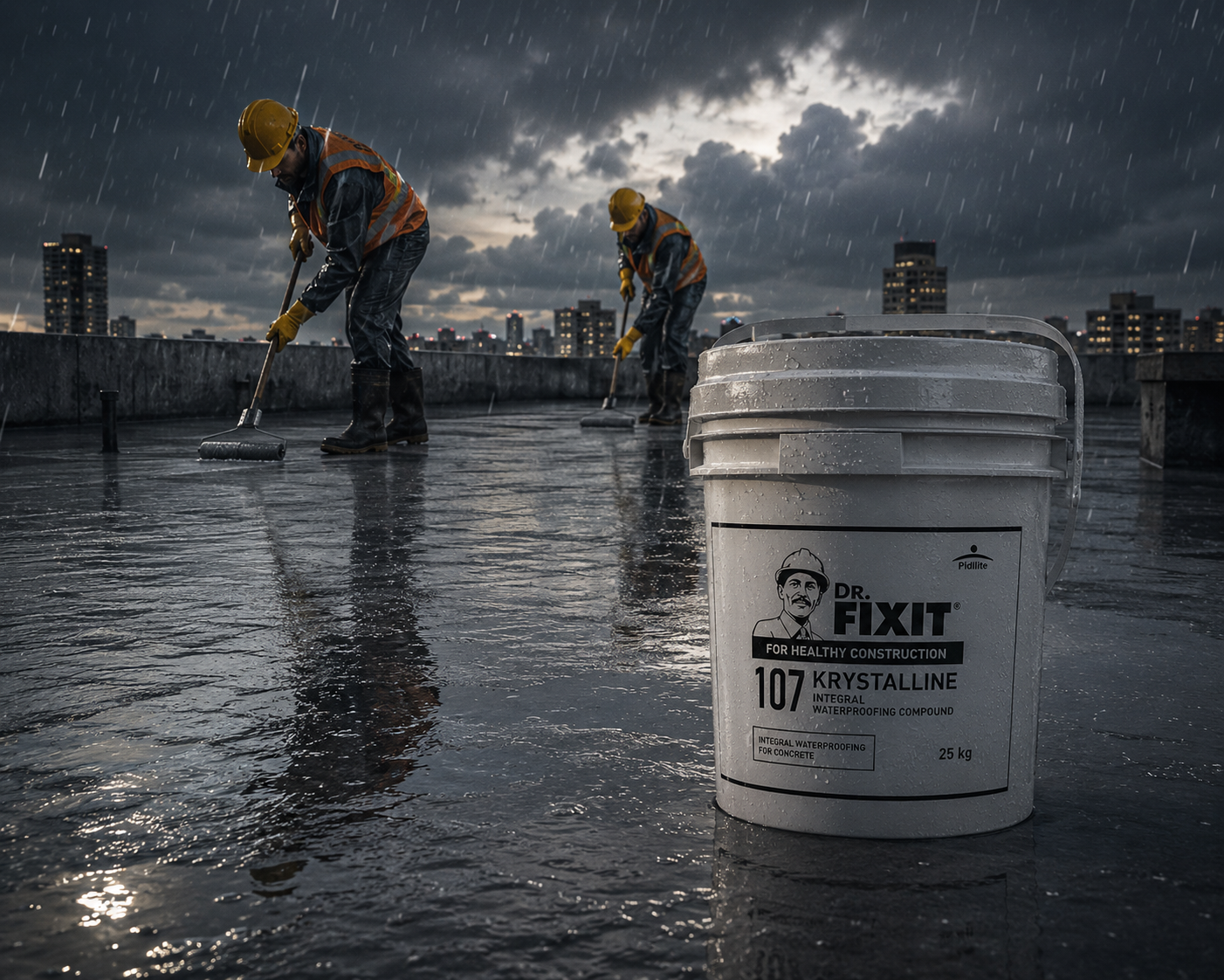 Krystaline by Dr. Fixit — self-healing crystalline waterproofing system for water tanks, basements, swimming pools and tunnels




