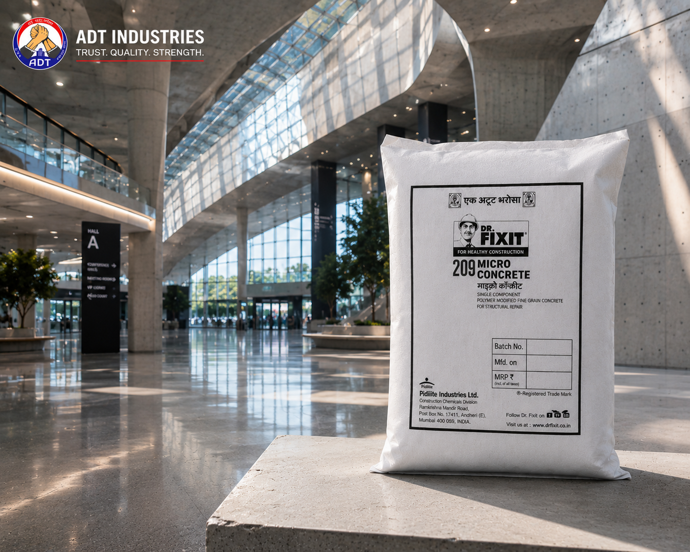 Honeycombed concrete beam restored with DR. FIXIT Micro Concrete — polymer-modified repair micro concrete structural bond India
