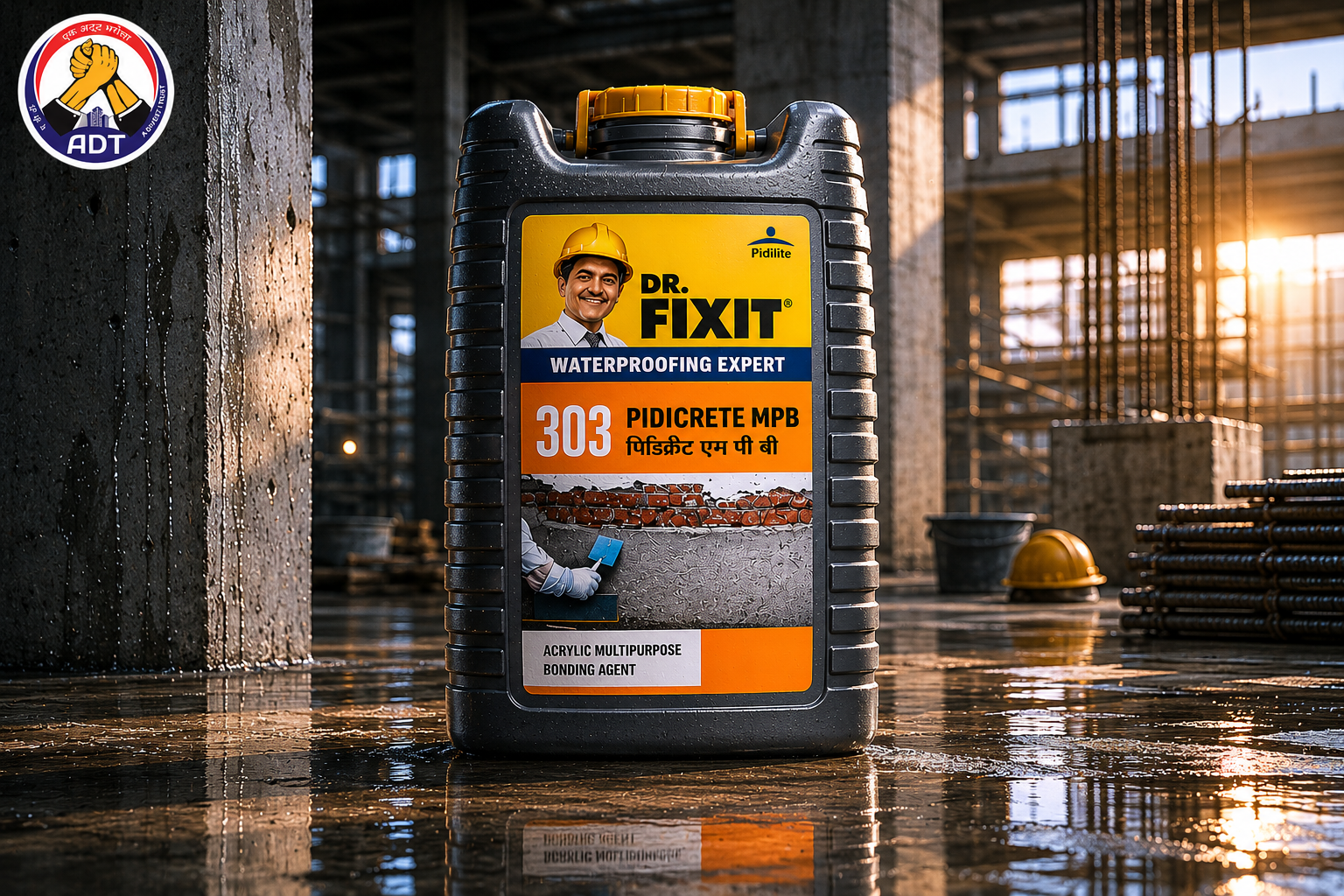 Dr Fixit MPB applied as slurry coat on concrete surface — polymer bonding agent improving adhesion for plaster repair mortar India
