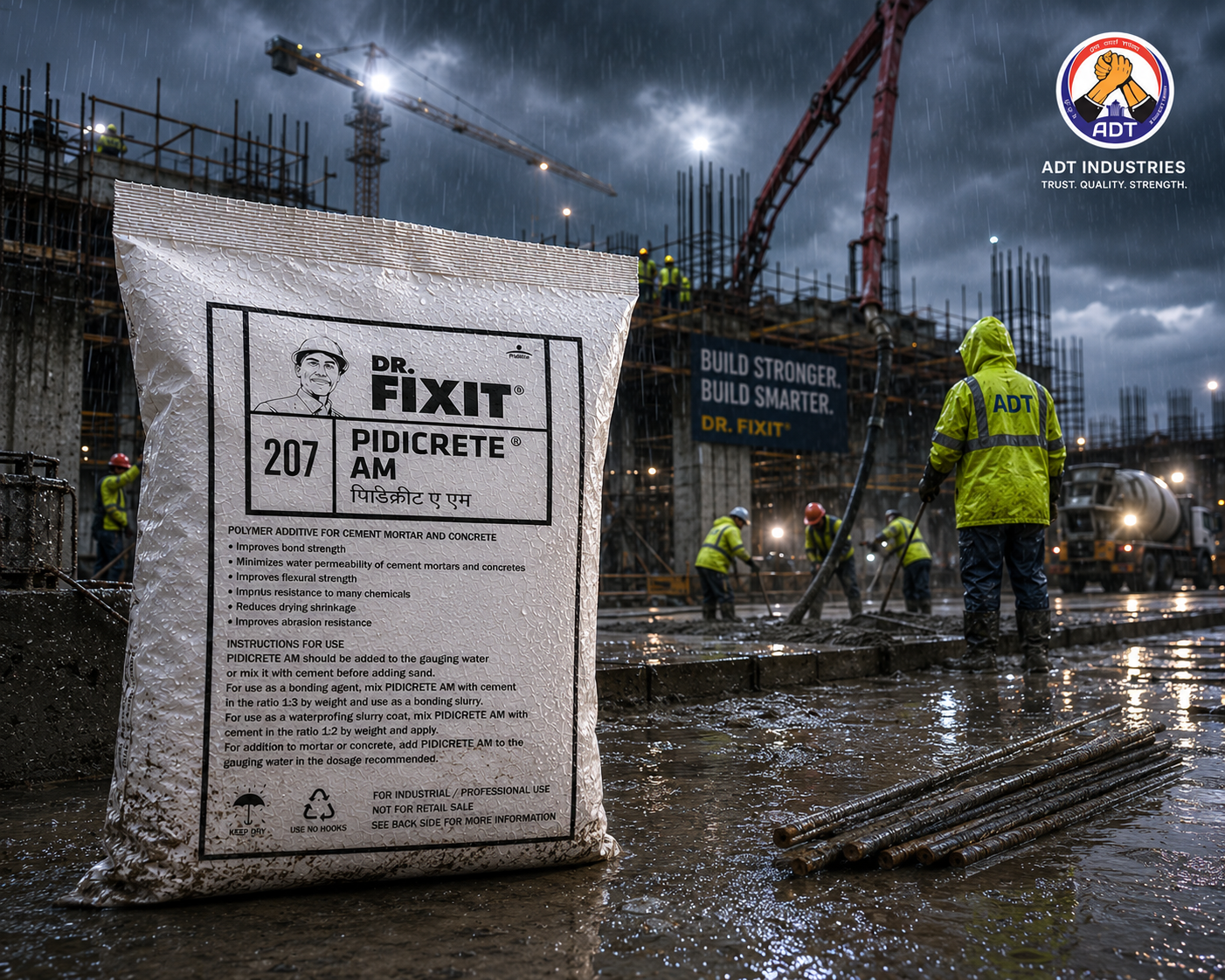 DR. FIXIT PIDICRETE AM product close-up — cement grout admixture for durable grouting applications India
