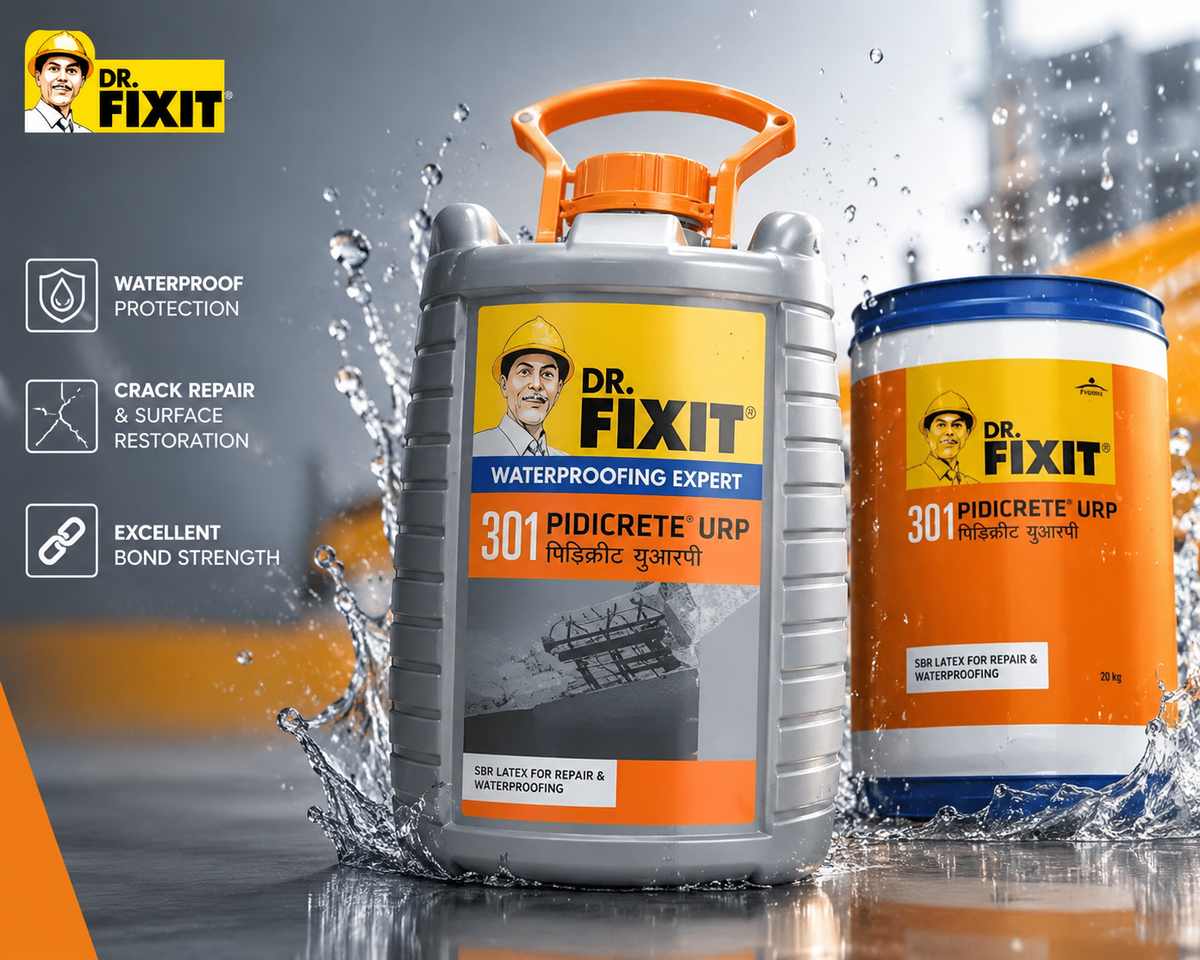 Dr. Fixit Pidicrete URP — polymer bonding agent by Pidilite for bonding new concrete and plaster to old surfaces




