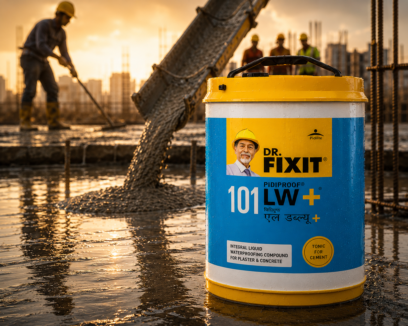 Dr. Fixit Pidiproof LW+ waterproofing chemical for roof, terrace, bathroom and basement protection

