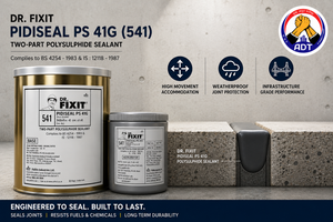 Dr. Fixit Pidiseal PS 41G base and curing agent mixed before application