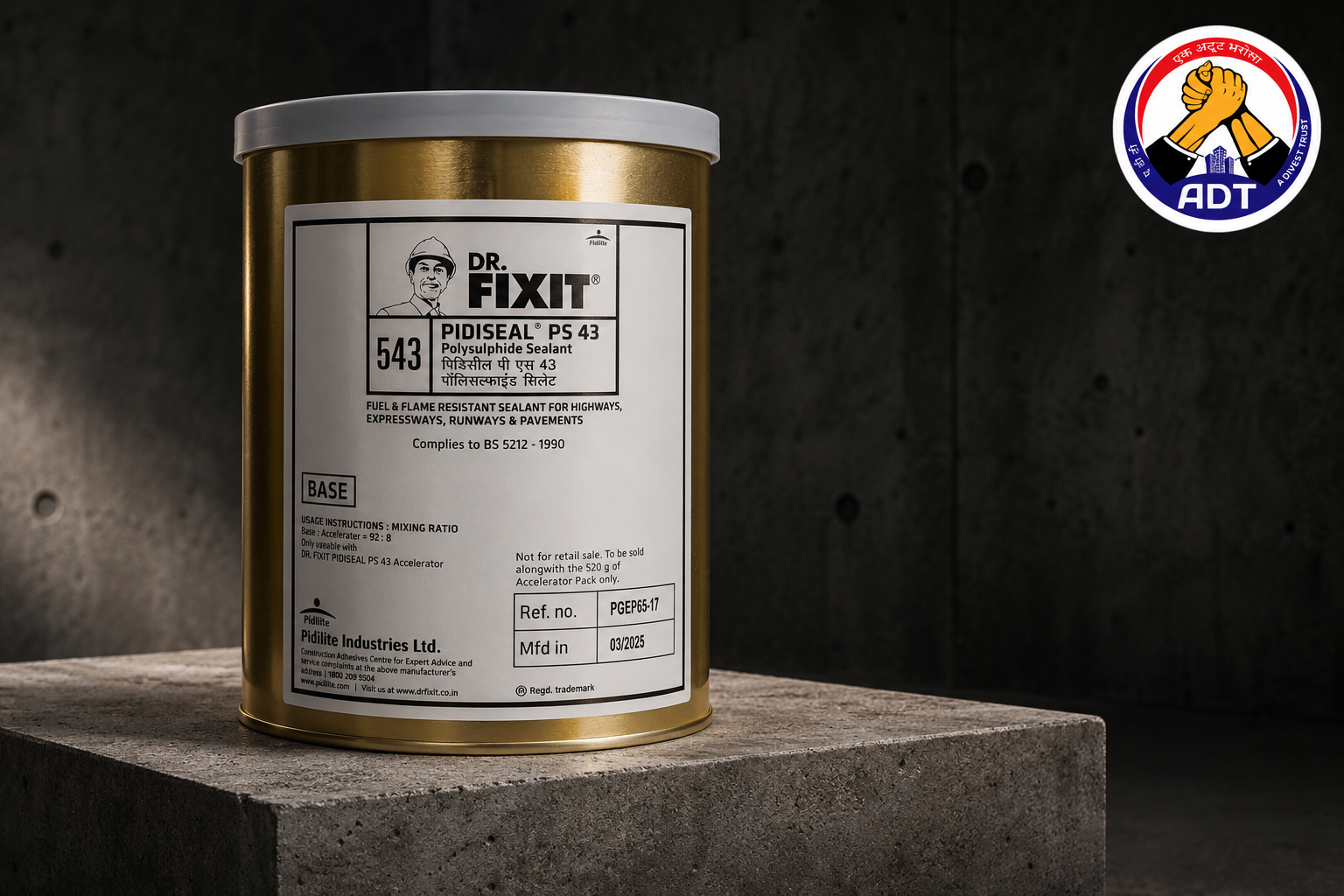 Dr. Fixit Pidiseal PS 43 polysulphide sealant for industrial and warehouse floor joints