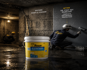 Dr. Fixit RAINCOAT — UV resistant breathable waterproof coating for exterior walls, masonry and plastered surfaces across India
