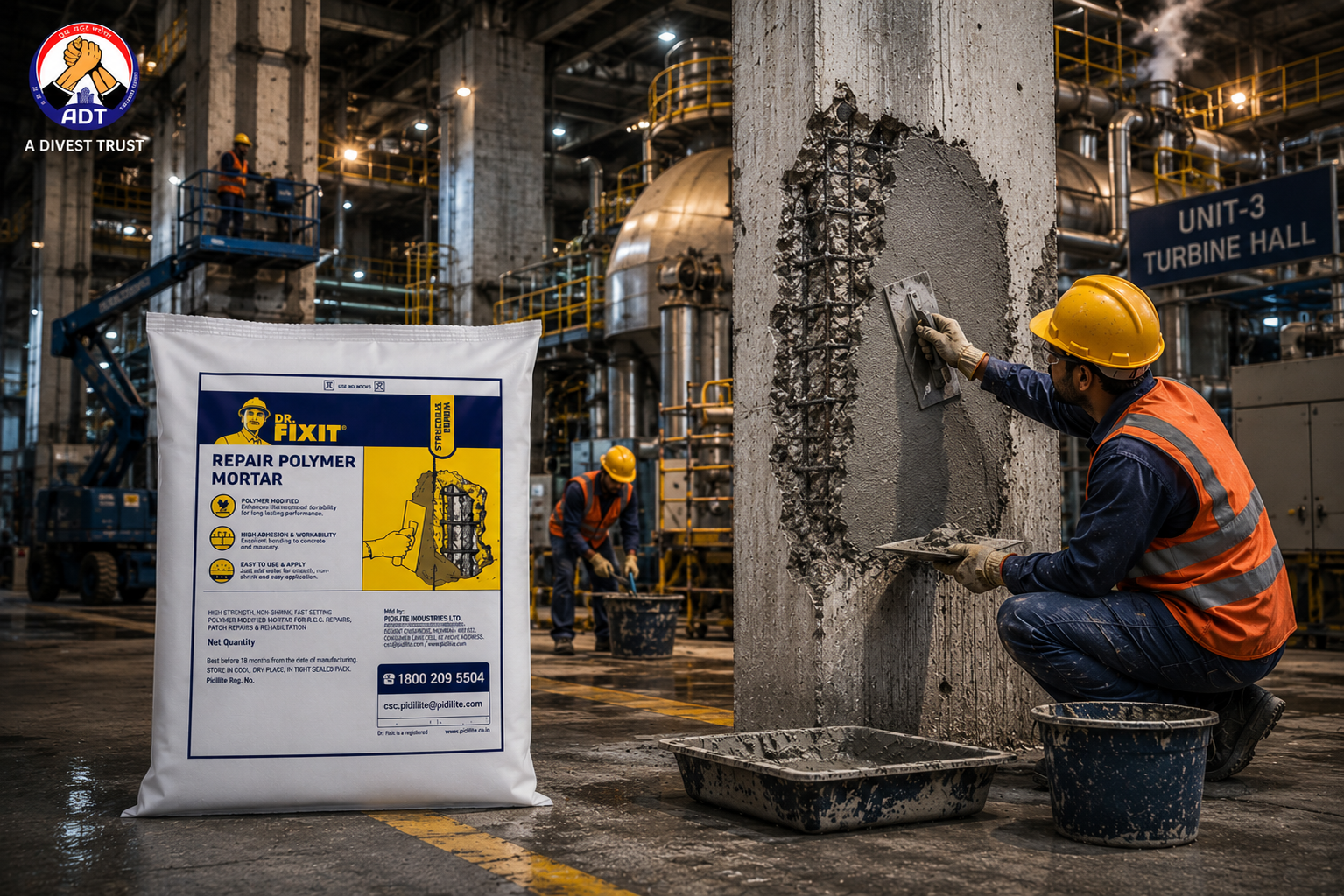 Dr Fixit Repair Polymer Mortar construction chemical — polymer-modified repair mortar concrete masonry structural repair India