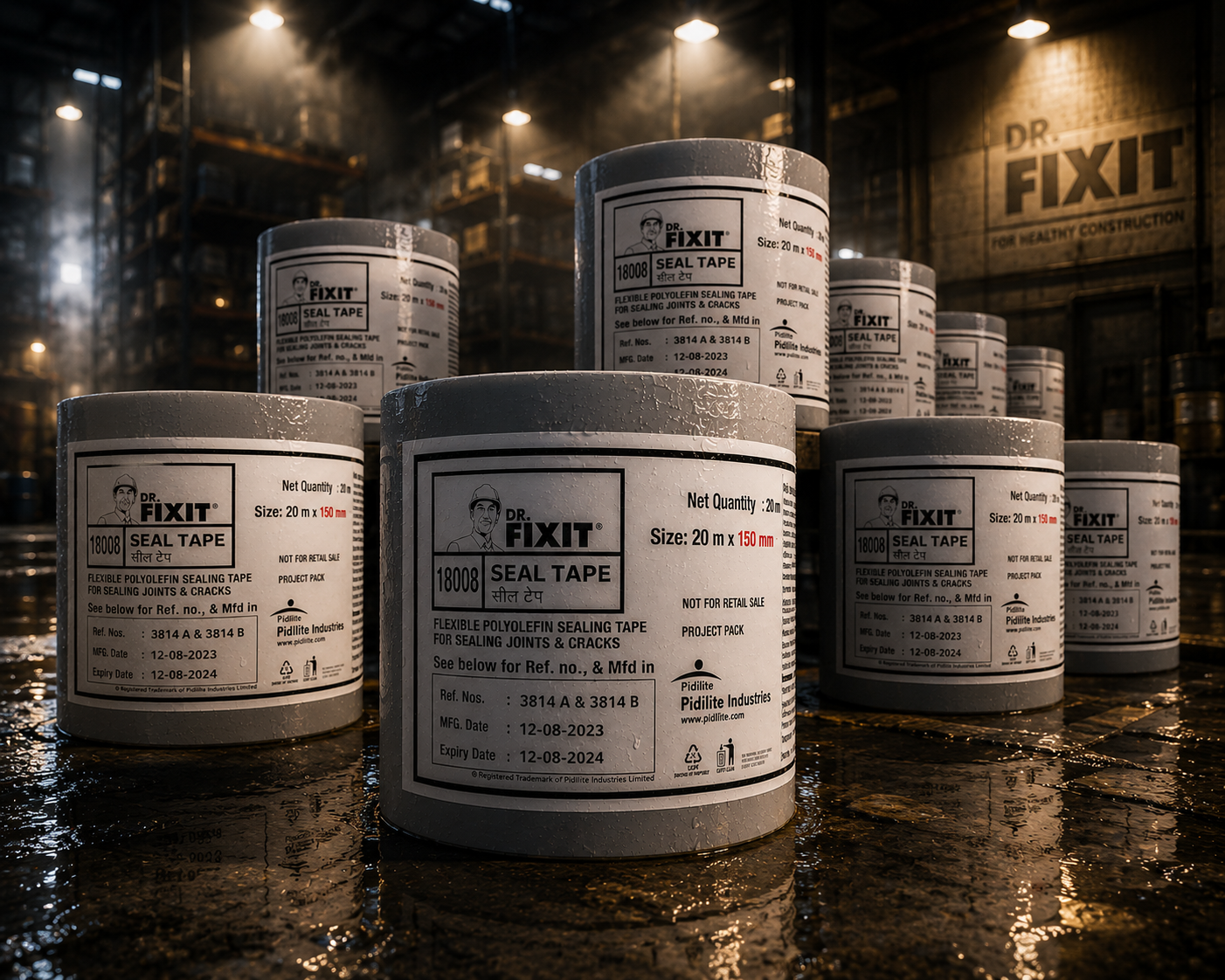 Dr Fixit Seal Tape 150MM waterproofing solution — TPE joint tape for movement joints corners wall floor junction waterproofing India
