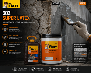 Dr. Fixit Super Latex SBR waterproofing — trusted construction chemical for structural repair, bonding and waterproofing across India




