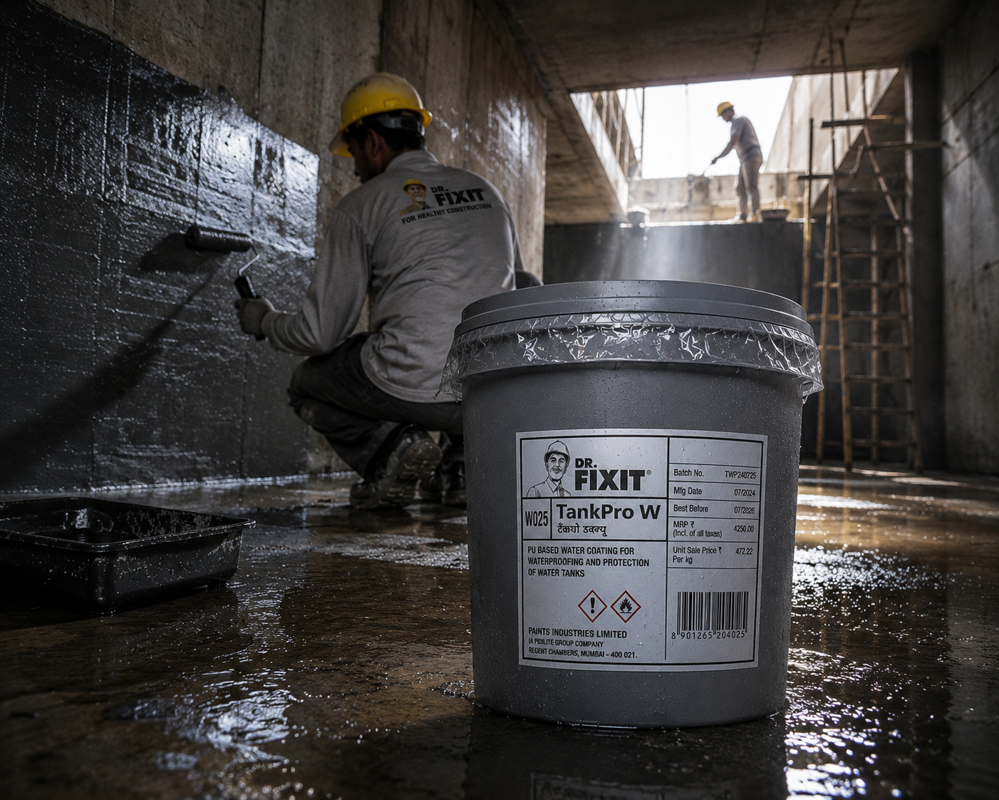 Dr Fixit Tankpro W product packaging — protective waterproofing coating for concrete water tanks Dr Fixit Waterproofing Solutions India
