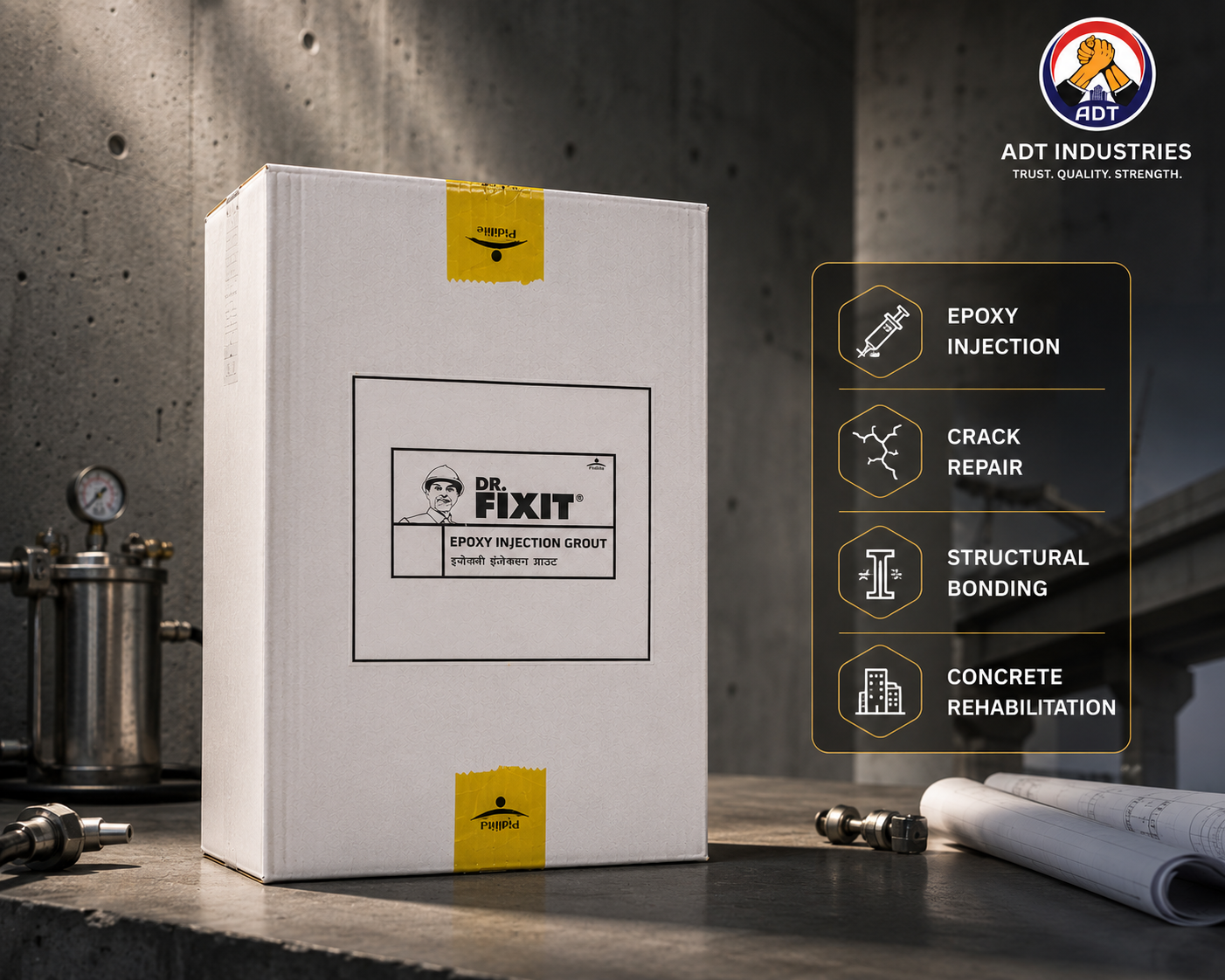 Dr. Fixit Epoxy Injection Grout low-viscosity epoxy injection grout — structural crack repair deep penetration concrete restoration India
