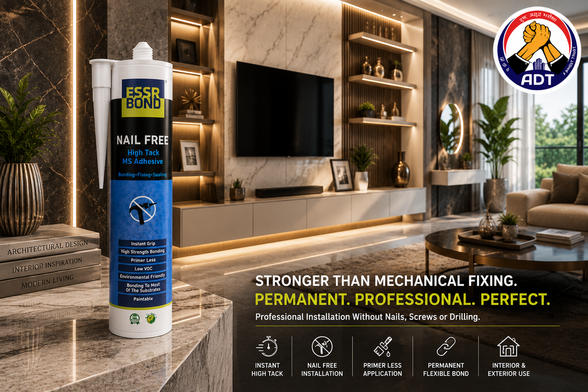 ESSRBOND Nail Free Ultra high-grab construction adhesive from a cartridge