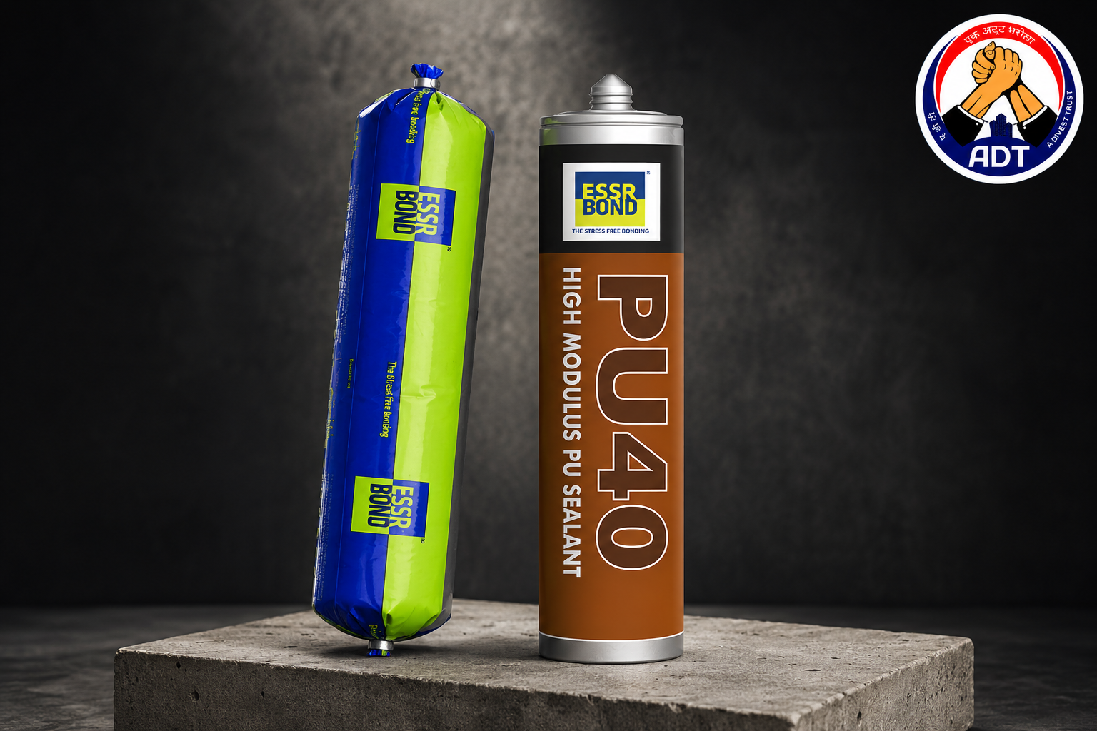 ESSRBOND PU 40 non-sag polyurethane sealant tooled into a vertical joint